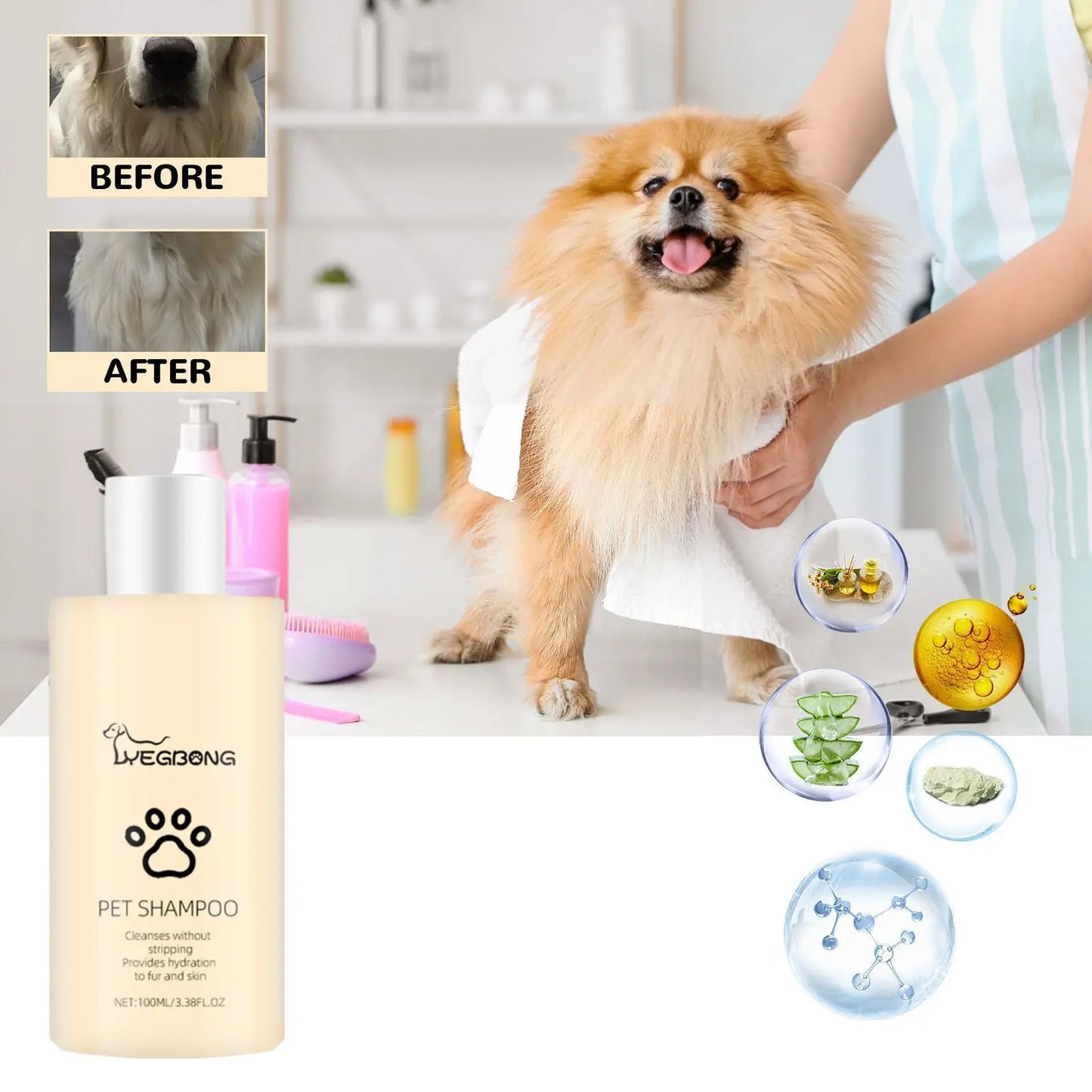 YEGBONG Pet Shampoo for Cats & Dogs – Gentle & Deodorizing