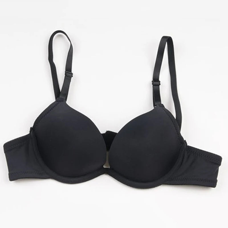 Female Bra Summer Breathable Student Single Breasted Sexy Cute Gathered Smooth Seamless Comfortable Girl's Bra Peaceful Pleasures Health and Wellness Black One Size 38