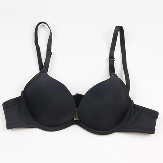 Female Bra Summer Breathable Student Single Breasted Sexy Cute Gathered Smooth Seamless Comfortable Girl's Bra Peaceful Pleasures Health and Wellness Black One Size 38