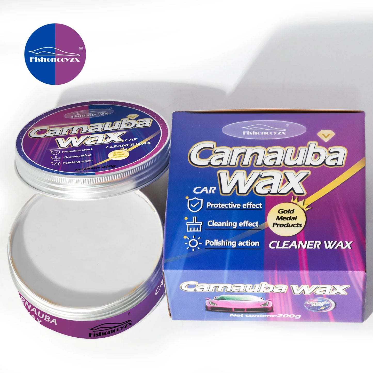 Car Wax Auto Paint Care Carnauba Paste Wax Brazilian Polishing Wax Paste High Gloss Shine Super Hydrophobic Coating Glazing Peaceful Pleasures Health and Wellness