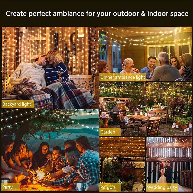 USB Copper Wire Fairy Lights 20M 200 LED String – Indoor & Out