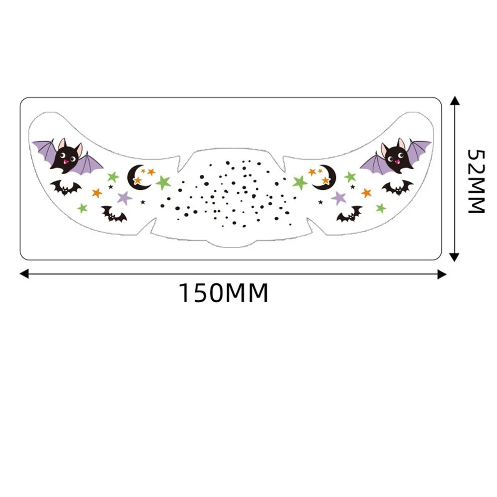 Halloween Glow in the Dark Temporary Face Tattoo Stickers