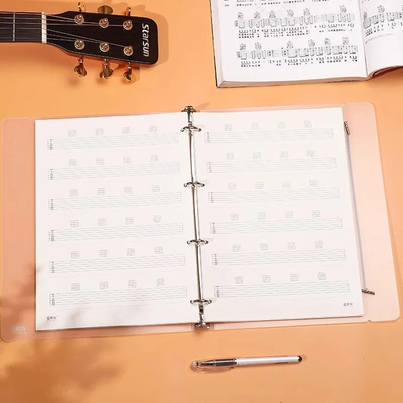 Guitar Sheet Book Six Line Sheetbook Writingsheetbook Flipping Pages