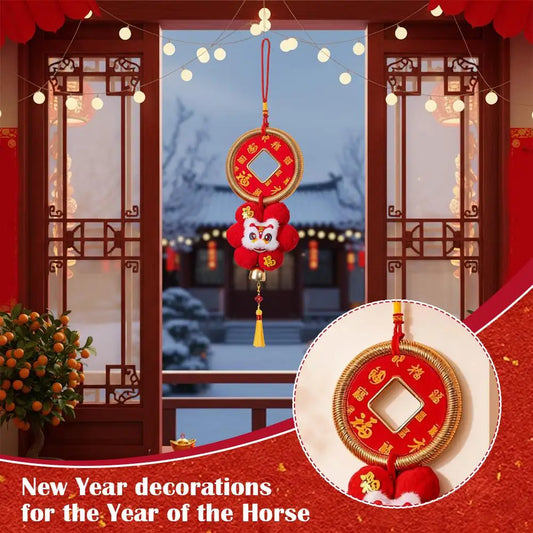 2026 Year of the Horse Plush Pendant | Chinese New Year Decor Festive Hanging Pendant Oasis Select