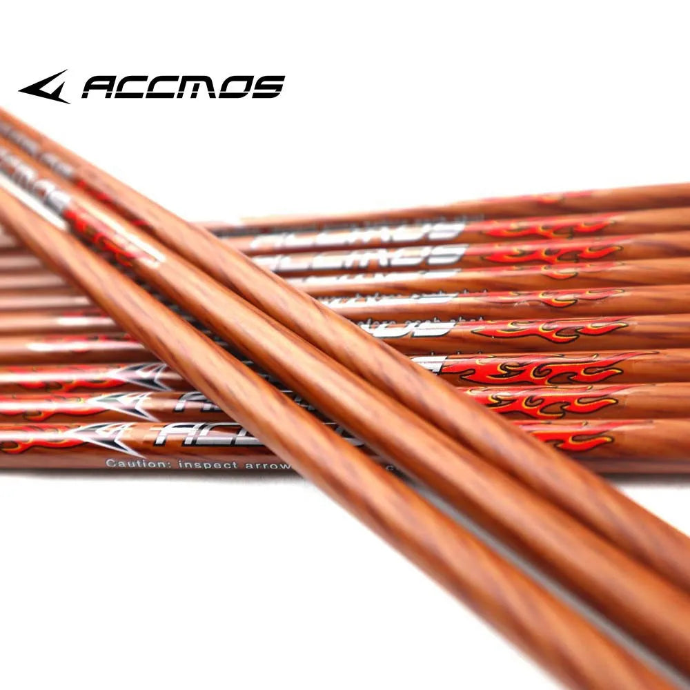 ACCMOS Wood Grain Pure Carbon Arrow Shaft ID4 2 6 Spine 300-1000