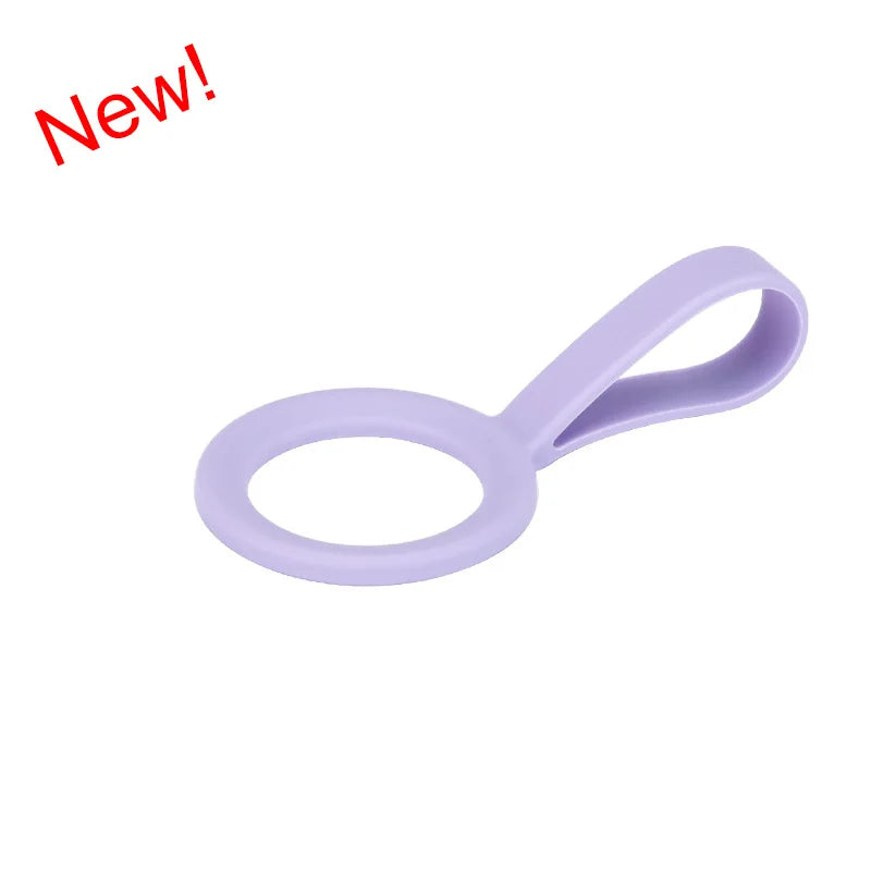 Silicone Kettle Hanging Buckle Sports Water Bottle Holder Handle Carrying Rope for Small Mouth Vacuum Cup Outdoor Camping Tool Peaceful Pleasures Health and Wellness lavender