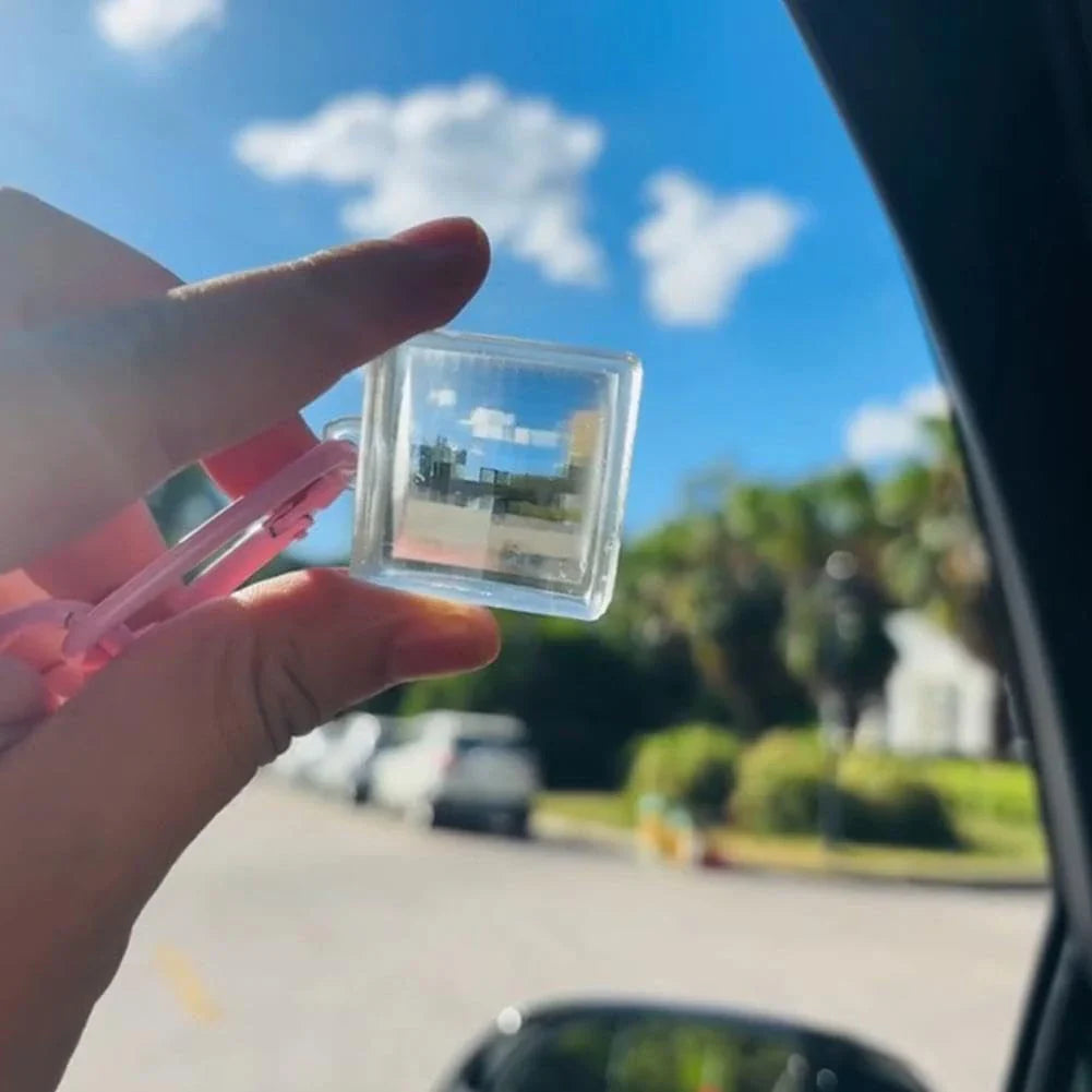 Pixel-Art Filter Keychain | Pixelated Lens Bag & Key Pendant