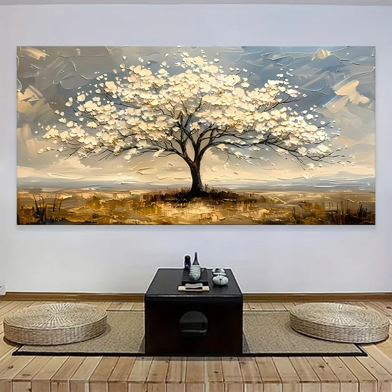Extra-Large Tree of Life Canvas Art Print - Modern Abstract Wall Decor with Geometric Patterns, for Living Room, Bedroom Decor Peaceful Pleasures Health and Wellness