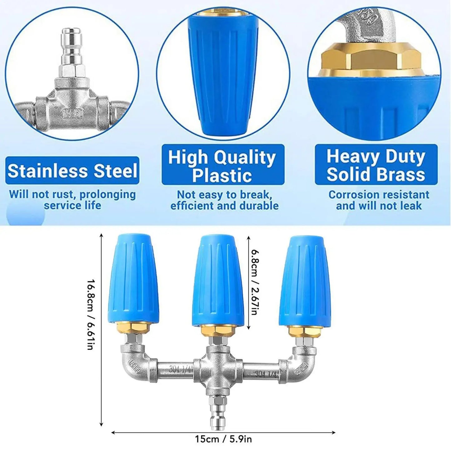 360° Rotating Pressure Washer Nozzle Tips – Universal 1/4" Fit