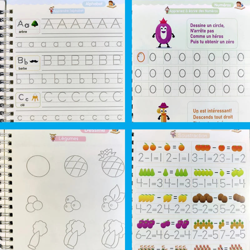 French Magic Practice Copybook Pen Preschools Kids Calligraphy