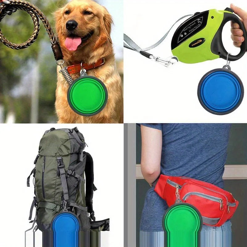 Foldable Silicone Pet Travel Bowl 1000ml with Carabiner