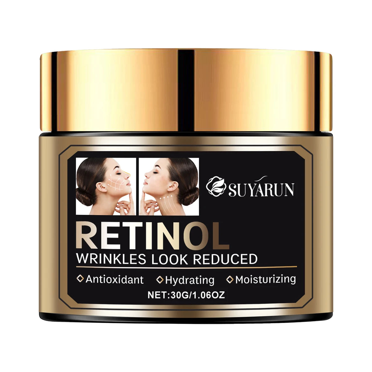 SUYARUN Premium Anti-Aging Retinol Face Cream with Hyaluronic Acid & Vitamin E – Deep Moisturizing, Wrinkle Reduction. Peaceful Pleasures Health and Wellness 30g