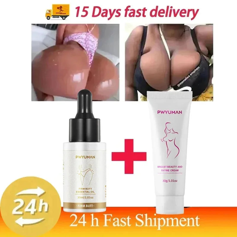 Breast Enlargement Cream Butt Lift Up Firm Essential Oil Big Ass Enhance Butt Breast Plump Growth Tighten Shaping Sexy Body Care Peaceful Pleasures Health and Wellness Set 30ml