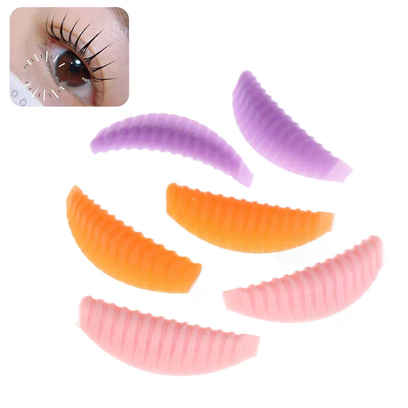 4Pairs Reusable Eyelash Lifting Pad Silicone Lamination Pad Vertical Stripe Perm Rods 3D Lashes Extension Curler Makeup Tool Peaceful Pleasures Health and Wellness