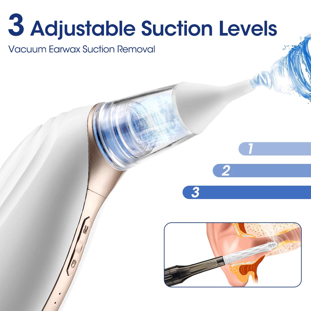 Ear Wax Vacuum Removal Tool Electric Sucker Nasal Aspirator Ear Cleaner for Adults and Kids Ears Nose for Swimming Ear Infection Peaceful Pleasures Health and Wellness