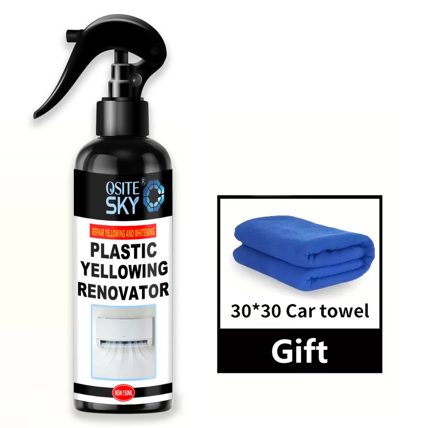 Plastic Yellowing Remover Spray – Headlights, AC & Surfaces