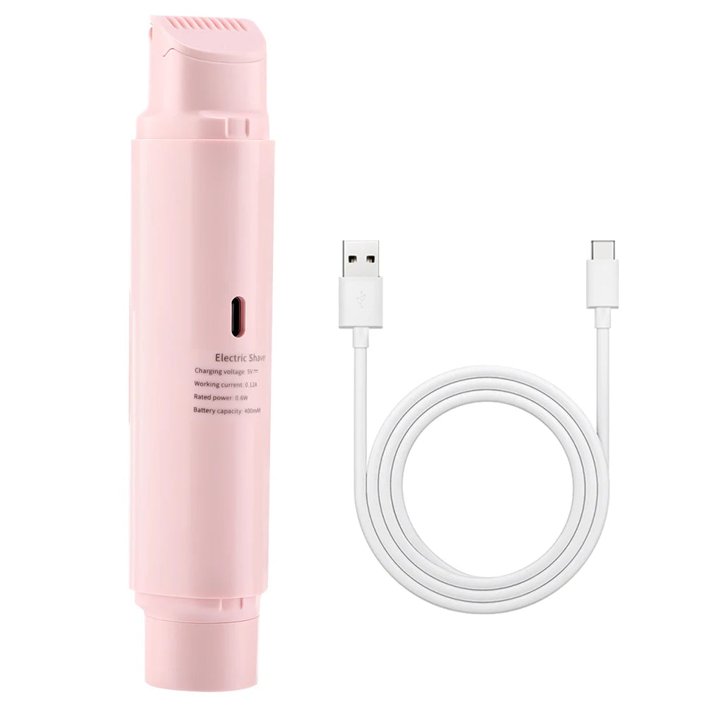 Electric Epilator for Women Bikini Hair Removal Rechargeable Portable Facial Shaver for Body Painless Eyebrow Razor Waterproof Peaceful Pleasures Health and Wellness Pink