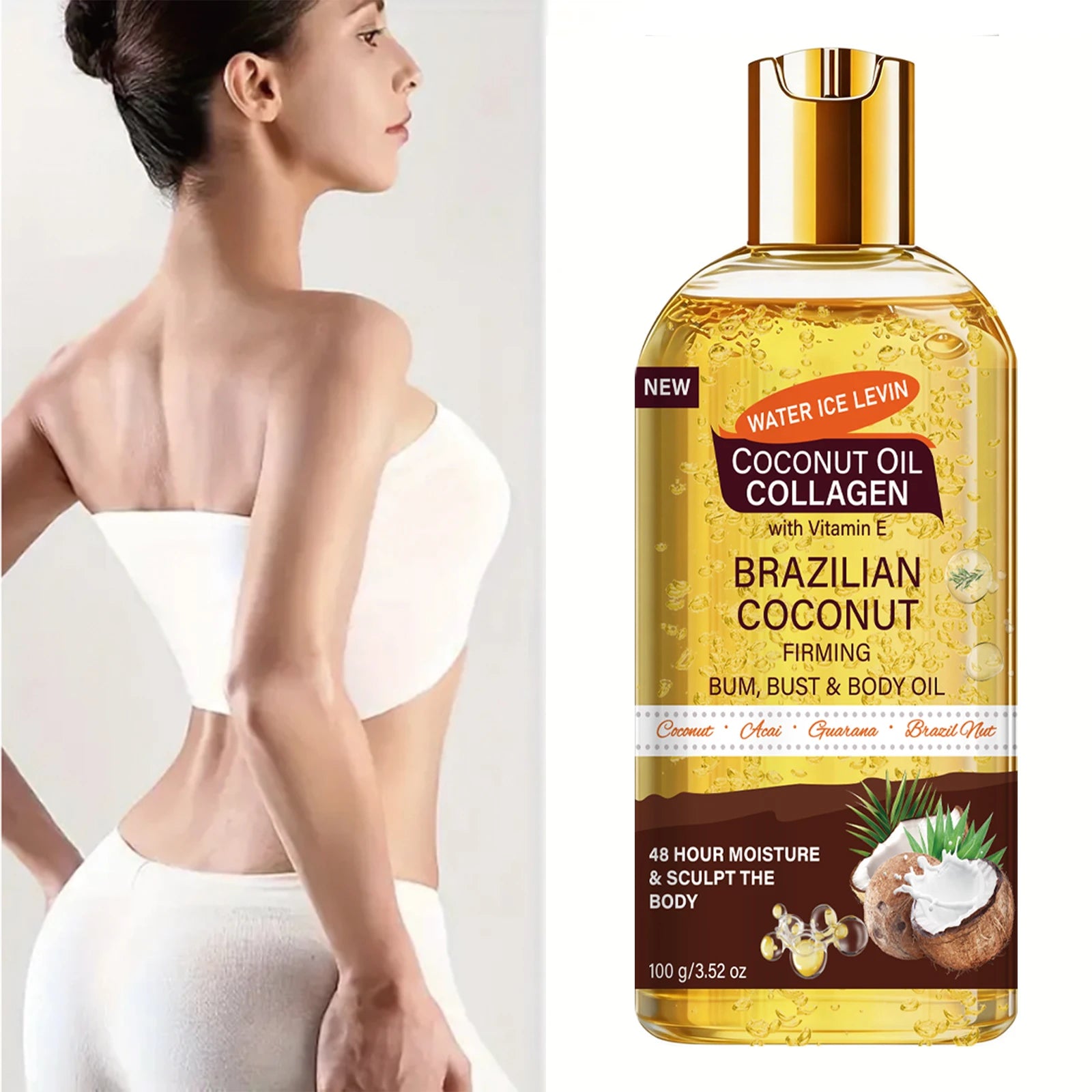 Brazilian Firming Body Oil – Coconut & Collagen | 100g Firming Body Oil Peaceful Pleasures Health and Wellness