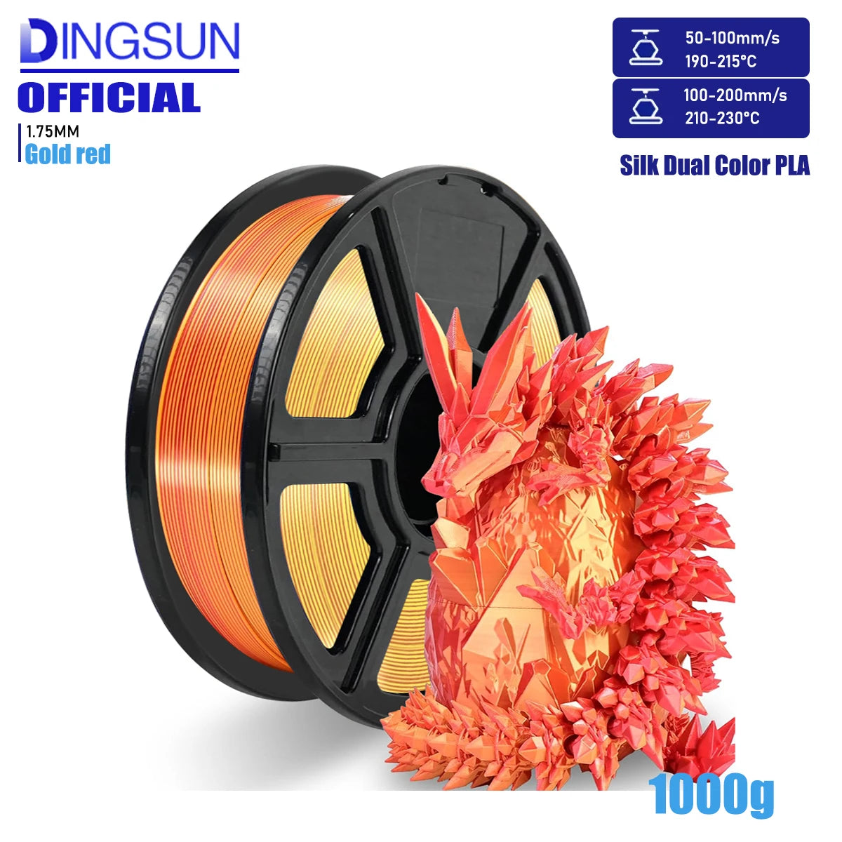3D Maliang Dual Color Silk PLA Filament 1.75mm – 4-Pack