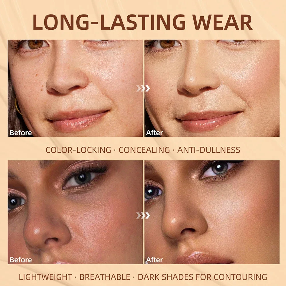 QIBEST Cream Foundation High Coverage Concealer Cover Anti Dark Circle Freckle Long Lasting Waterproof BB Cream Face Makeup Base Peaceful Pleasures Health and Wellness