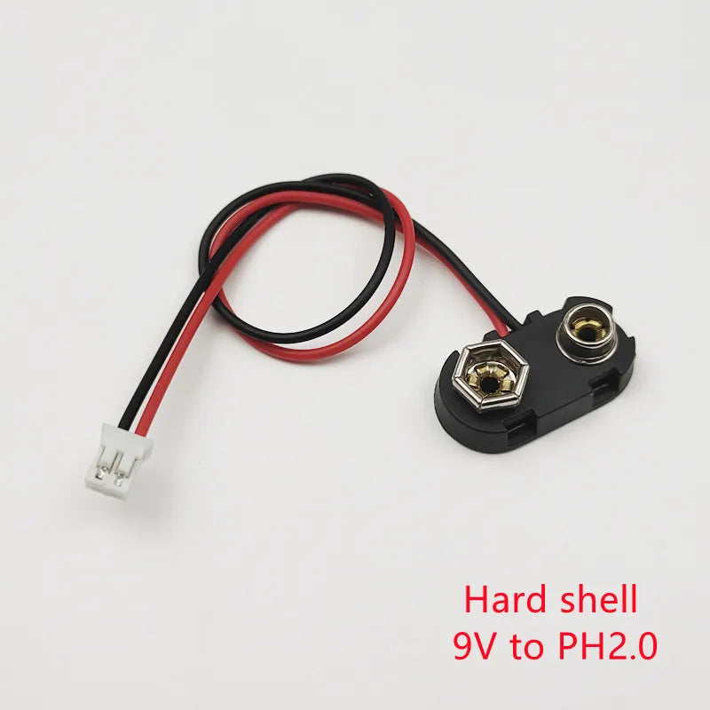 5PCS 9V Battery Buckle to Xh2.54 PH2.0 2P Terminal Wire 15cm DC Red Positive Black Negative Adapter Wire Peaceful Pleasures Health and Wellness Type-14