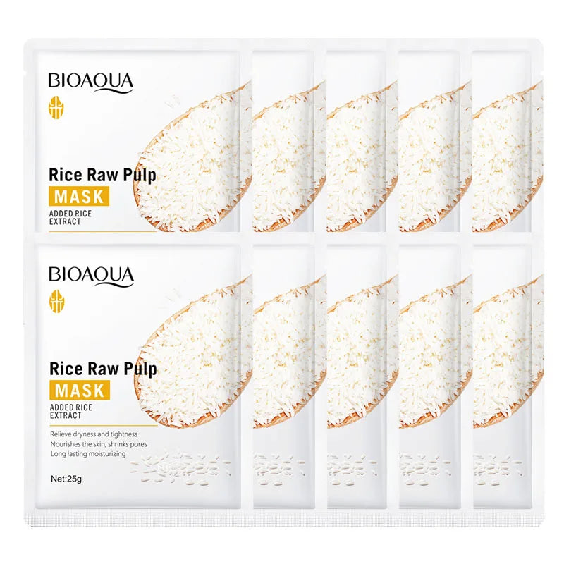 BIOAQUA Rice Pulp Face Masks – Whitening & Moisturizing
