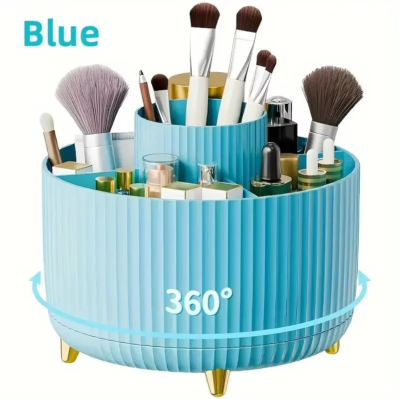 360° Rotating Makeup Brush Holder & Vanity Organizer