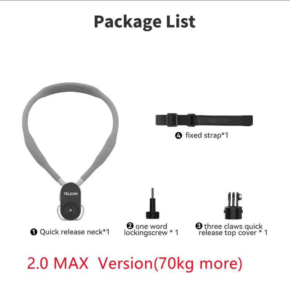 TELESIN 2.0 MAX Magnetic Neck Mount – GoPro Insta360 DJI