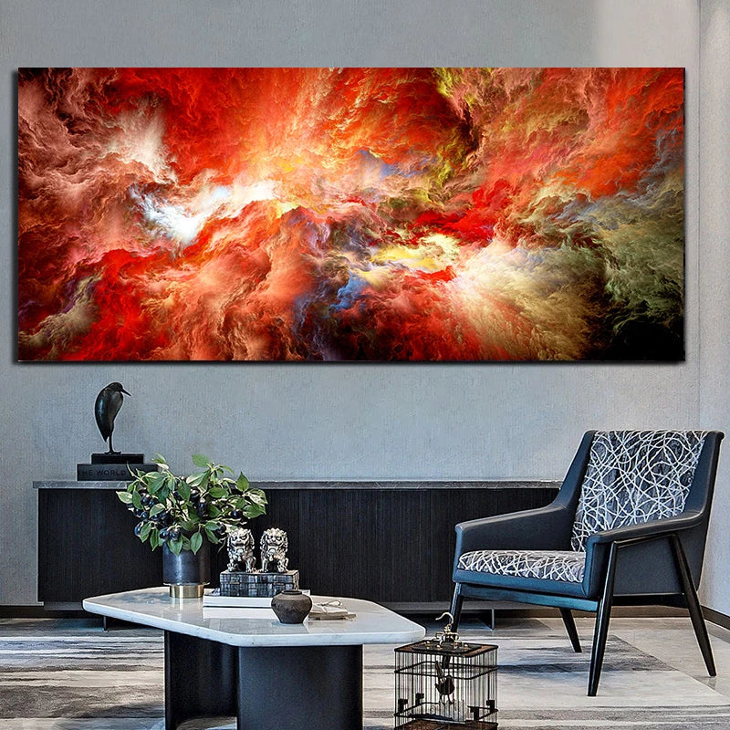 Grey Yellow Cloud Abstract Art Oil Painting Posters And Prints on Canvas Modern Art Independe Wall Picture For Living Room Decor Peaceful Pleasures Health and Wellness QP10215-B 40x80cm No Frame