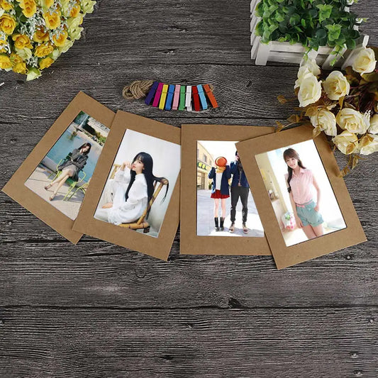 10pcs Photo Frame DIY 5/7 Inch Kraft Paper Hanging Wall Picture Album Decoration For Home Photo Frame Home Peaceful Pleasures Health and Wellness