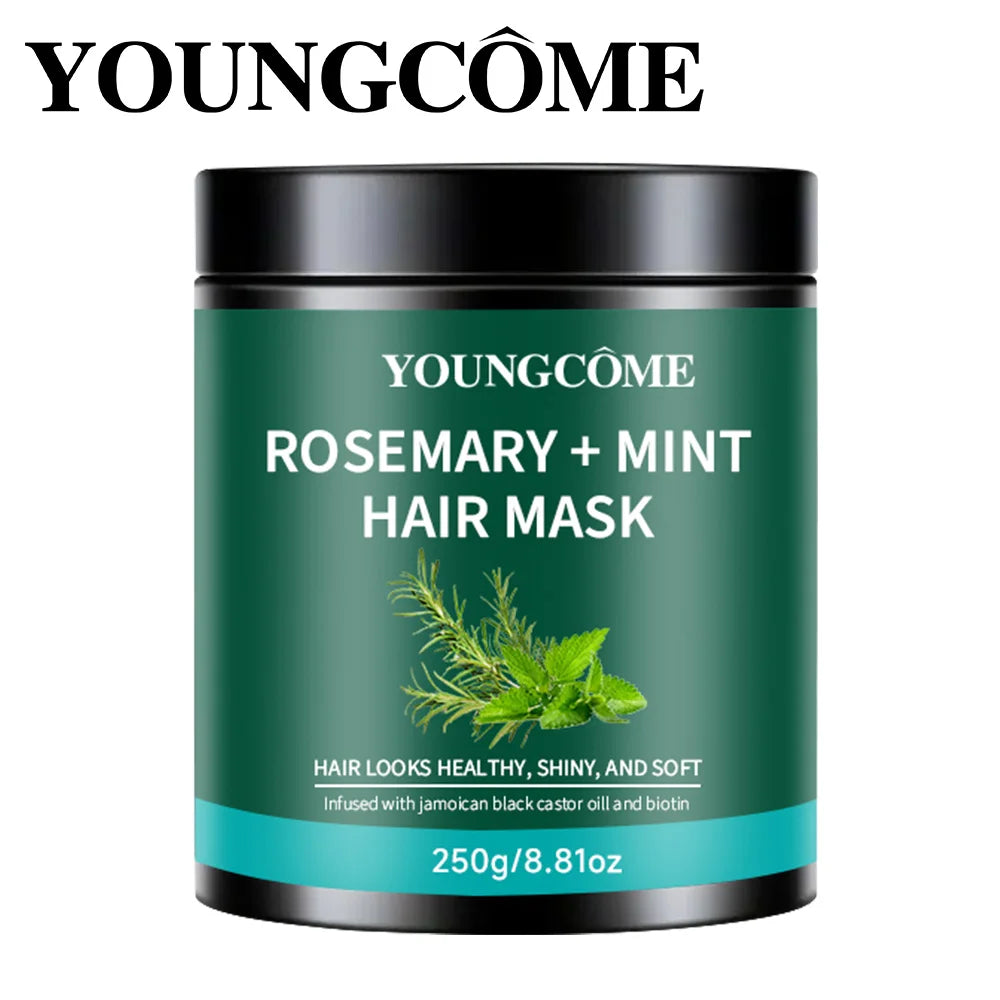 250g Rosemary Mint Hair Mask with Black Castor Oil & Biotin for Healthy, Shiny & Soft Hair Peaceful Pleasures Health and Wellness