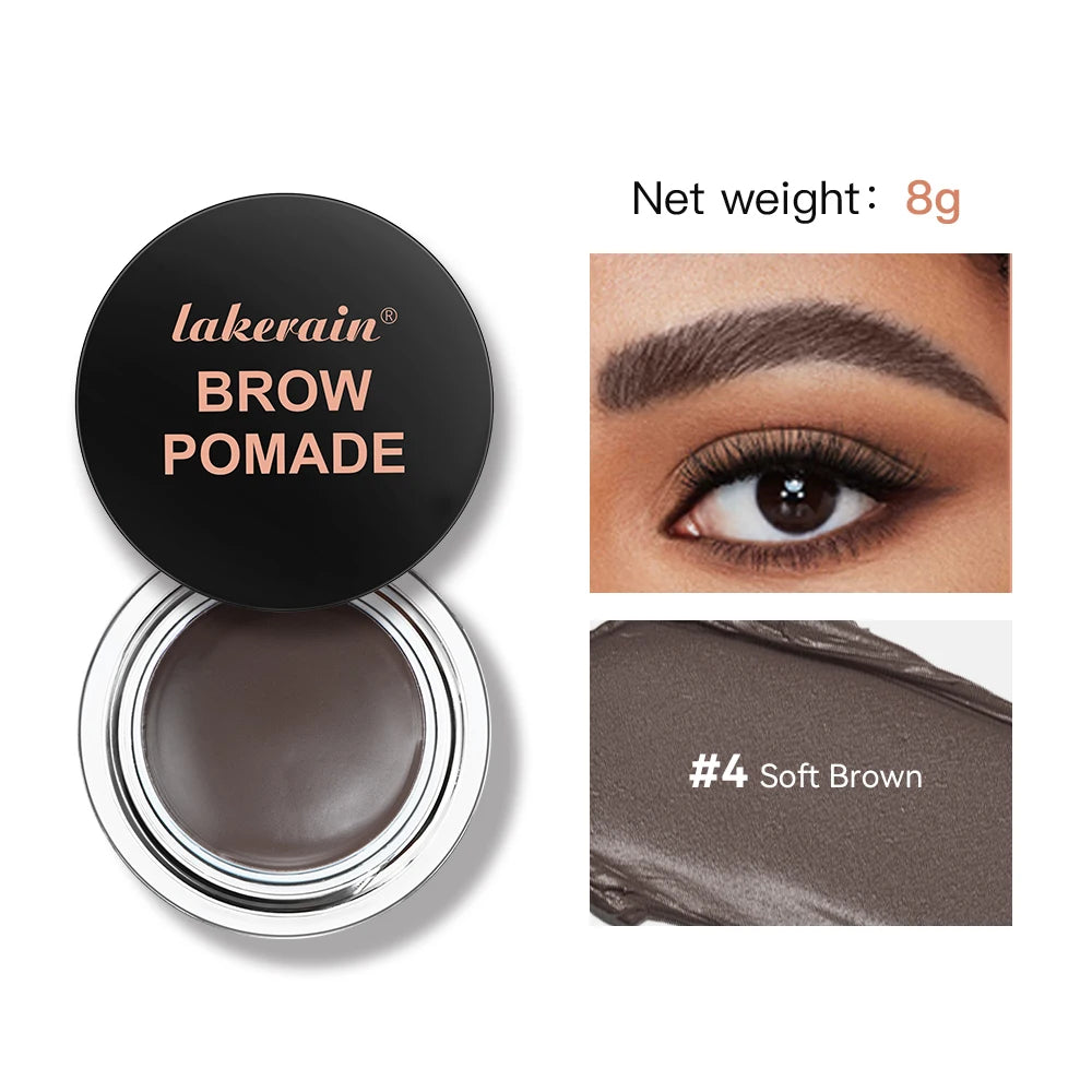Lakerain Brow Pomade Long-Lasting Waterproof Sweatproof Natural Brown Black Smooth Eyebrow Brow Tint Pencil Makeup Cosmetics Peaceful Pleasures Health and Wellness 4Soft Brown