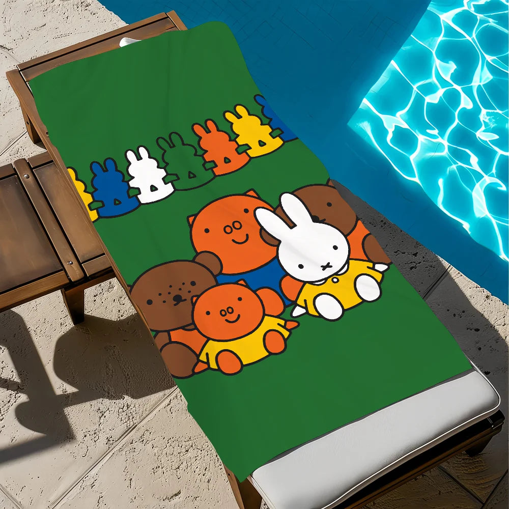 Miffy Cartoon Quick-Dry Beach Towel | Soft Pool & Travel Towel