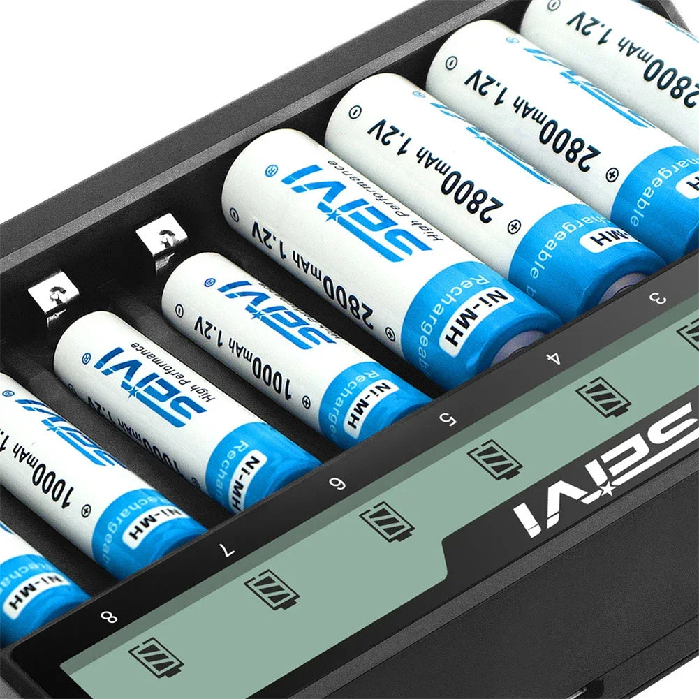 8-Slot NiMH AA AAA Battery Charger LCD Display | SW-8N