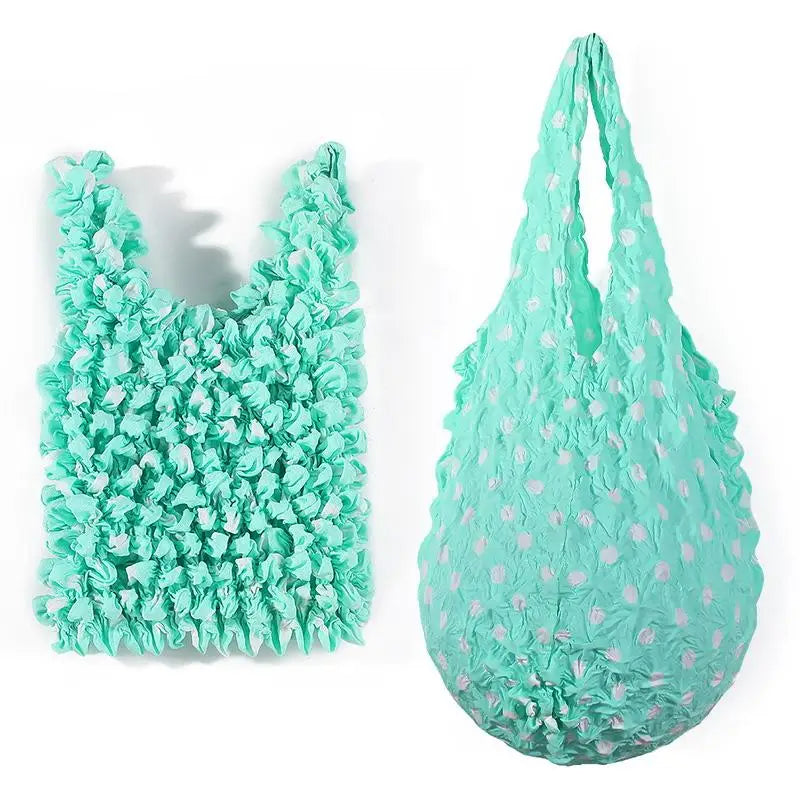Pleated Foldable Shopping Bag – Large Capacity Stretch Tote