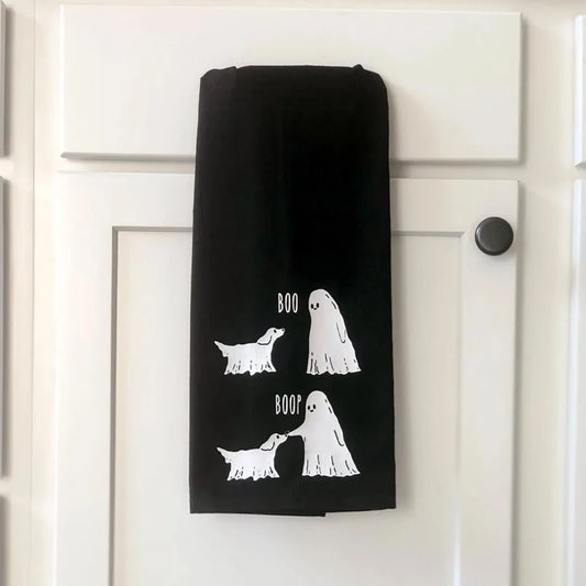 Boop Ghost Halloween Tea Towel | Spooky Kitchen & Bath Decor Holiday Kitchen Towel Peaceful Pleasures Health and Wellness Towel 30x70cm