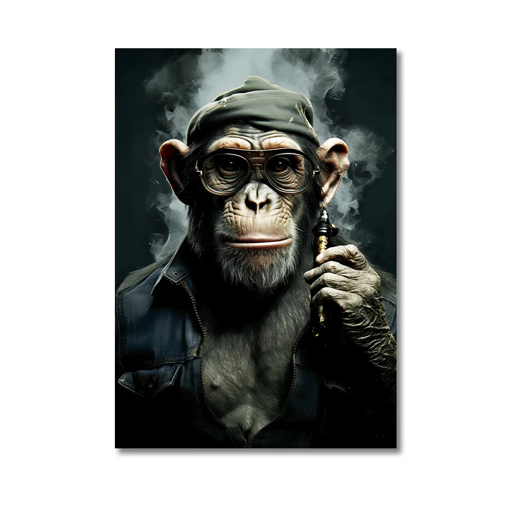 Nordic Gorilla Suit Abstract Canvas Wall Art | Modern Decor