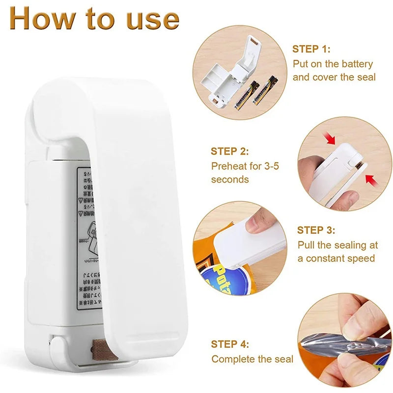 Mini Handheld Heat Bag Sealer | Thermal Plastic Food Bag Machine
