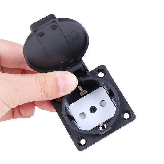 New Waterproof AC 250V German Standard Power Outlet Single Plug Wall Socket Peaceful Pleasures Health and Wellness