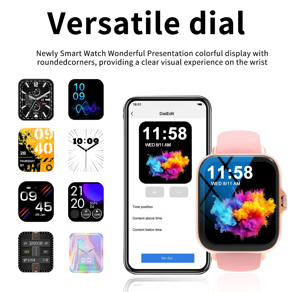 LOMAXFR 1.68" Unisex Smart Watch – Calls, Fitness & Music