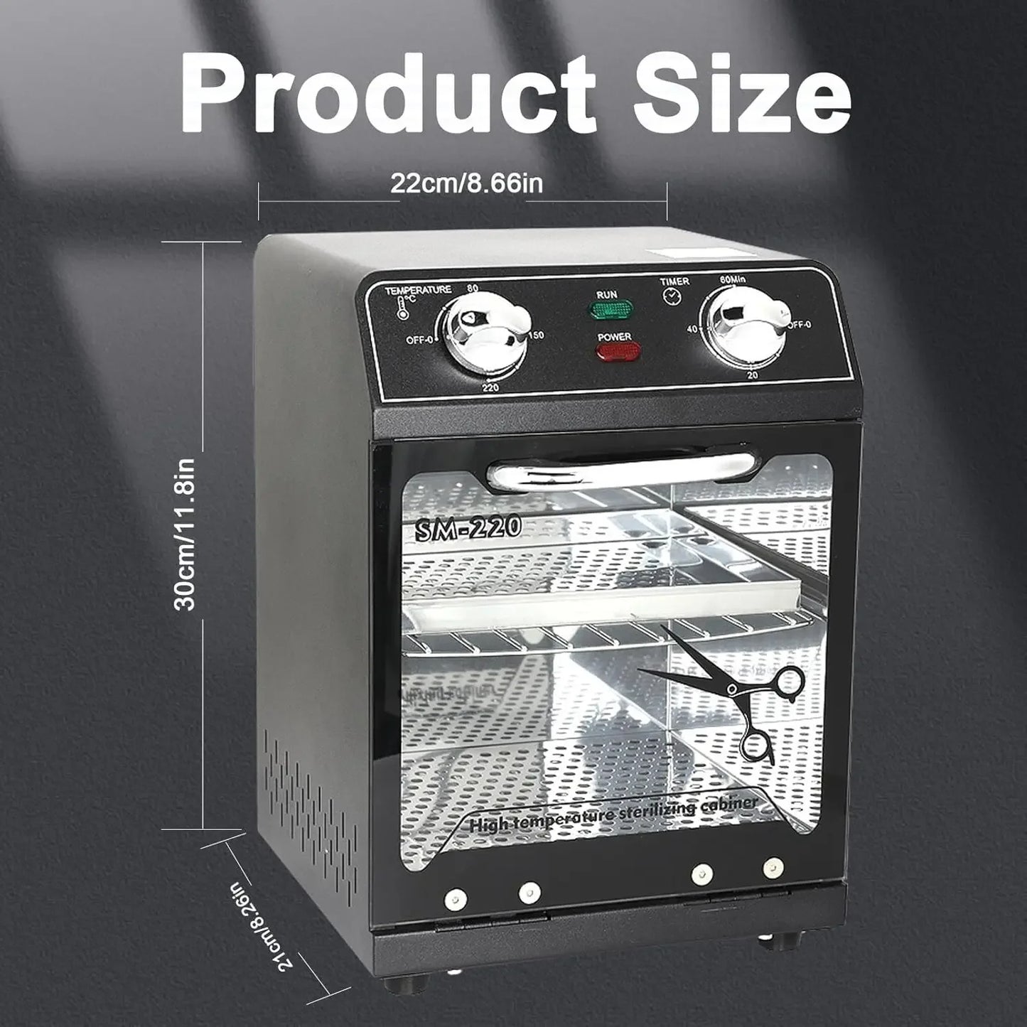 VamsLuna 8L Nail Tool Sterilizer Dry Heat Box | 600W Timer
