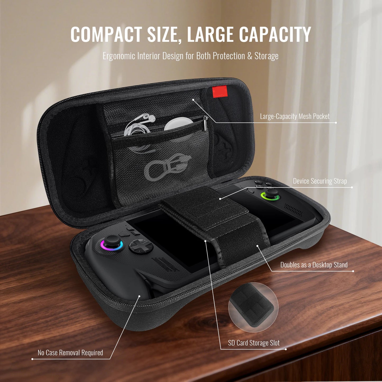 2 In 1 Portable Anti-Drop Organizer Bag With A Detachable Accessory Pouch For ROG XBOX Ally/ROG XBOX Ally X Gaming Accessories Peaceful Pleasures Health and Wellness