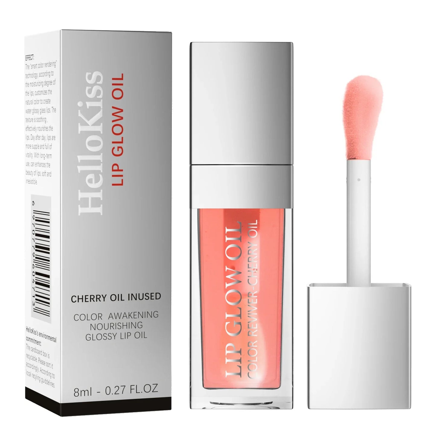 Hello Kiss Crystal Jelly Lip Oil – Plumping Tinted Gloss 8ml