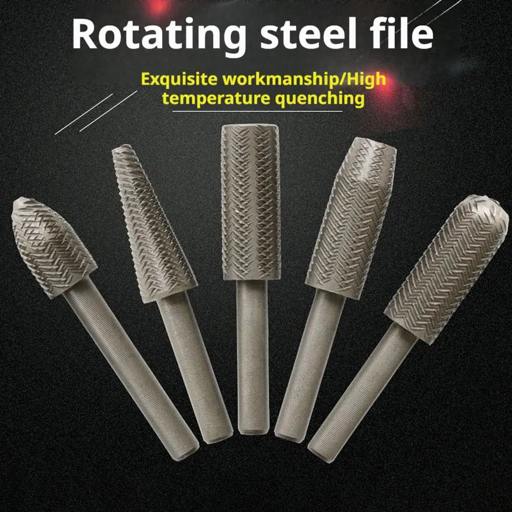 5-Piece Double Cut Carbide Rotary Burr Set | 6mm Shank