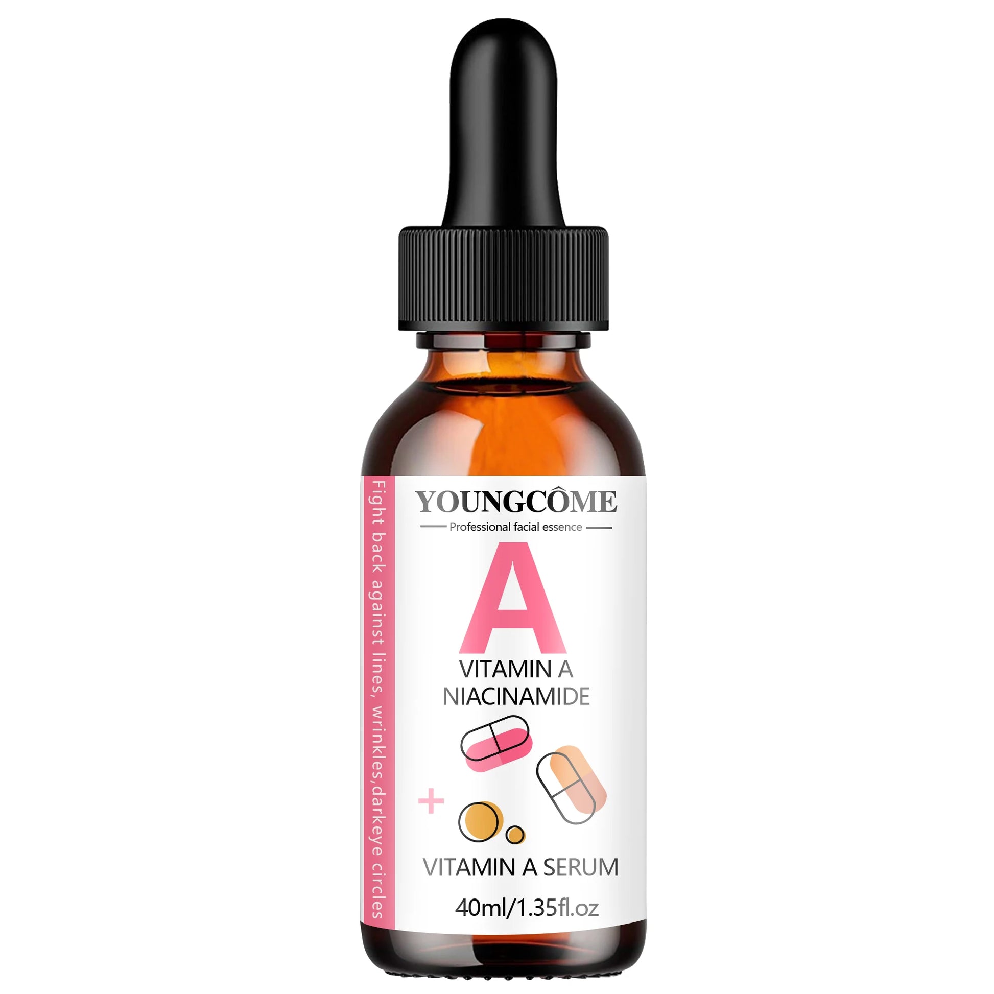 Vitamin A Serum with Retinol & Hyaluronic Acid - Brighten Skin & Hydrate Under Eye Area - Gentle Daily Skincare Peaceful Pleasures Health and Wellness 40ml