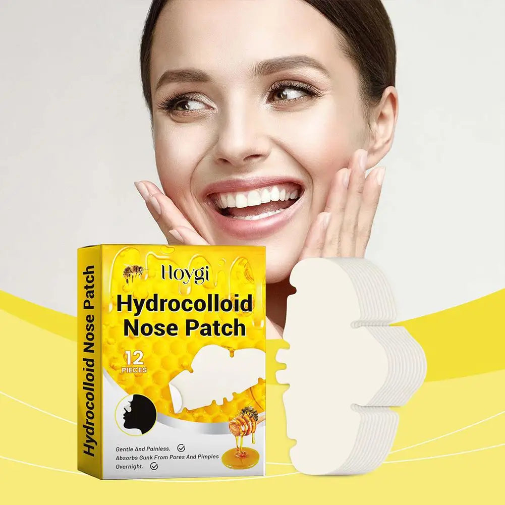 12-Pack Hydrocolloid Nose Patches – Blackhead & Pore Remover