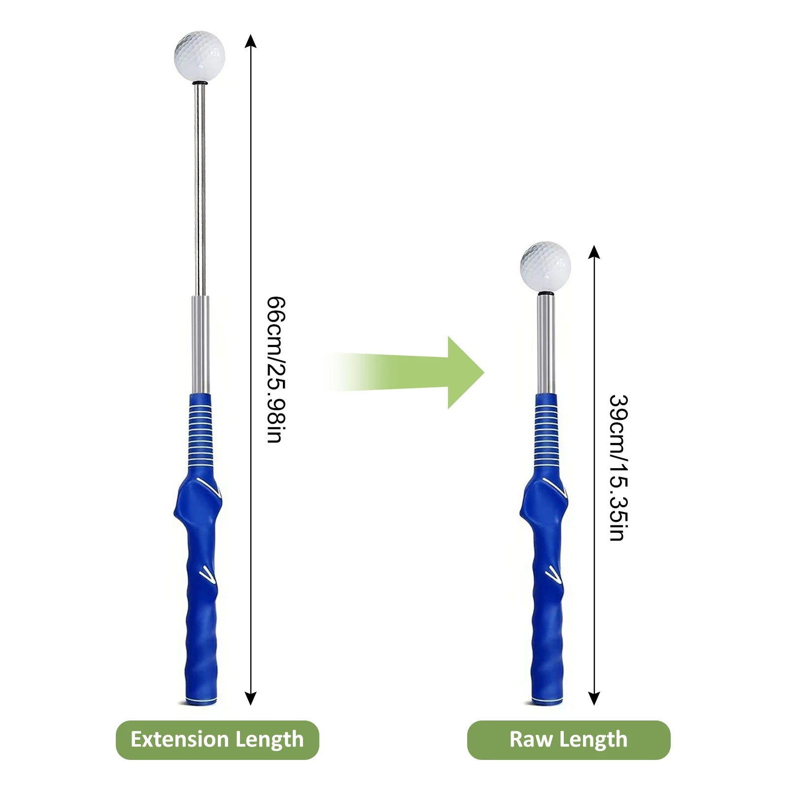 Retractable Golf Swing Training Aid Portable Grip with Click Feedback for Indoor Practice Golf Accessories Peaceful Pleasures Health and Wellness