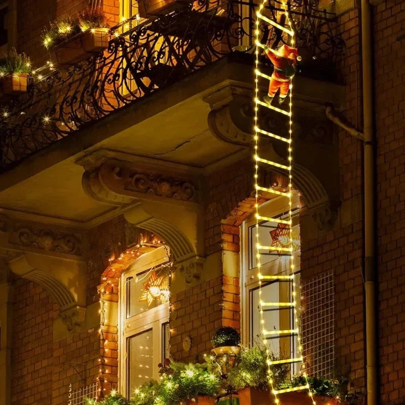 3M Santa Claus Climbing Ladder USB Warm Light Christmas Décor