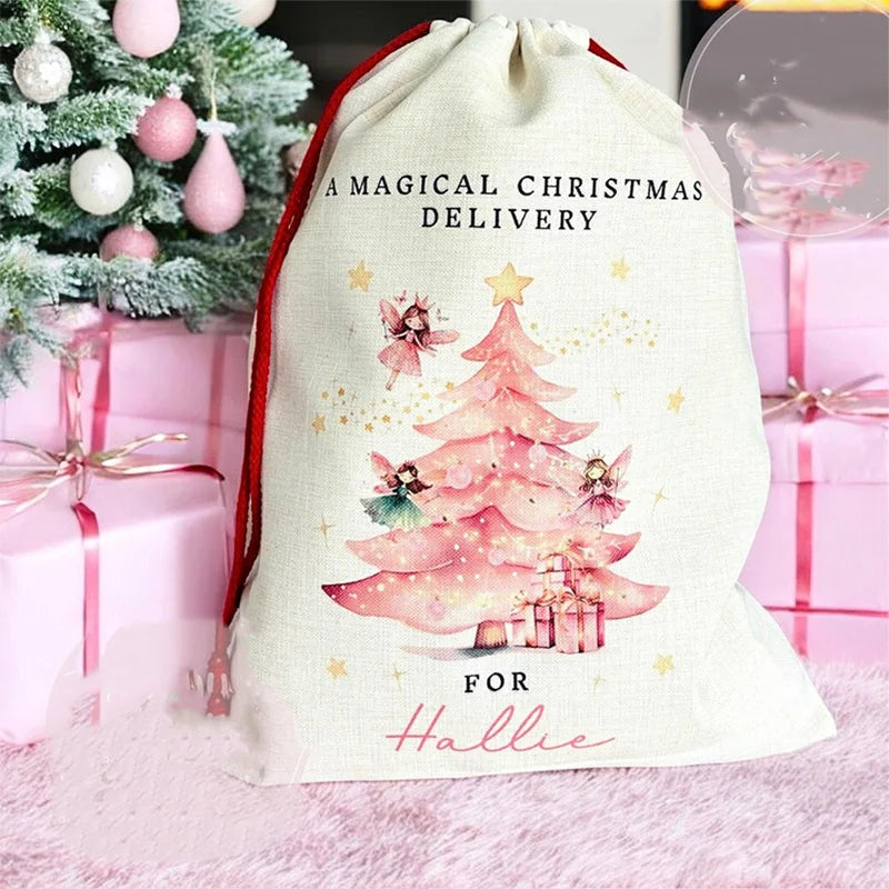 Personalised Christmas Santa Sack | Custom Kids Gift Bag Personalised Gift Sack Peaceful Pleasures Health and Wellness custom name message us the name 30x40cm