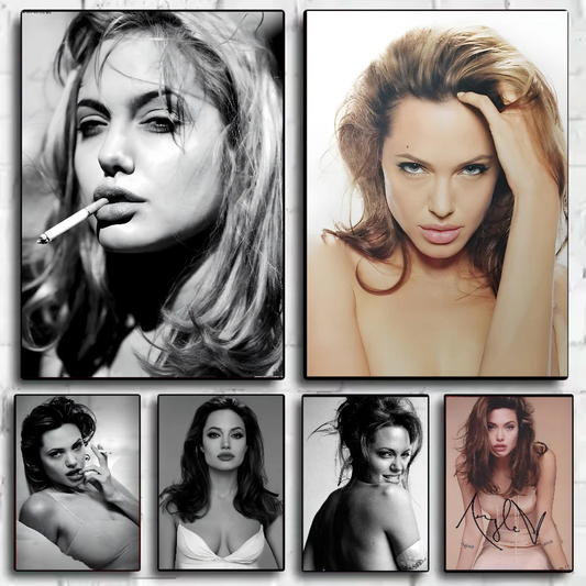 Angelina Jolie HD Poster – Waterproof PVC Wall Art Decor Wall Art Poster Peaceful Pleasures Health and Wellness
